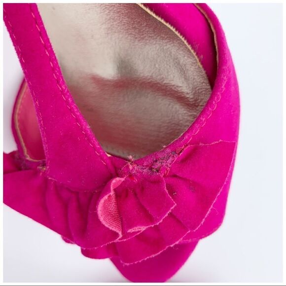 Qupid Hot Pink Valentine Stiletto Heel Ankle Strap Sandal - Picture 9 of 10